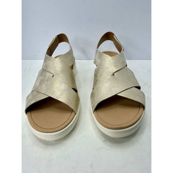 Dr. Scholl's Women's Time Off Sea Slingback Wedge Sandals Gold Size 8.5M NWT - Picture 3 of 8